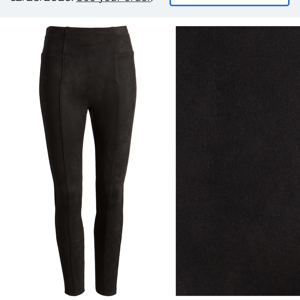 NWT Spanx High Waist Faux Suede Leggings size small. Classic black.